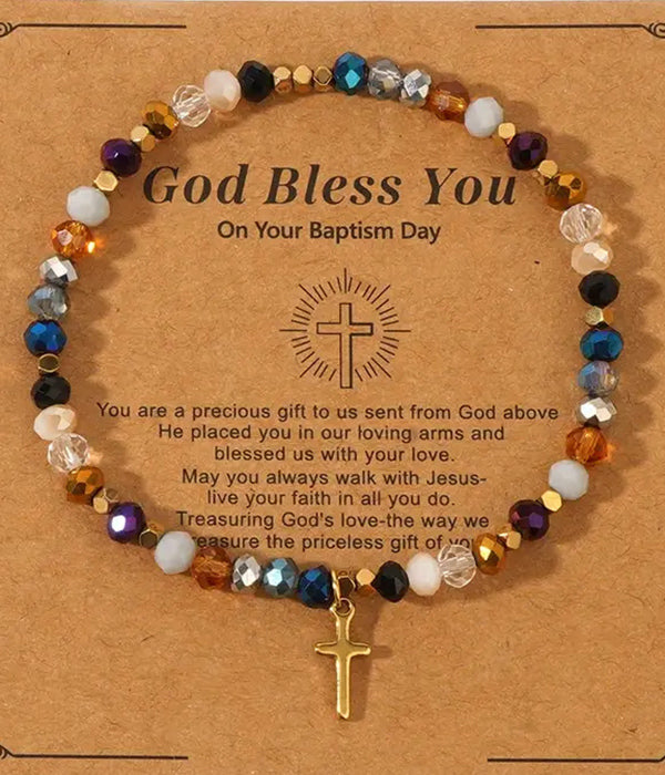 CROSS CHARM STRETCH BRACELET