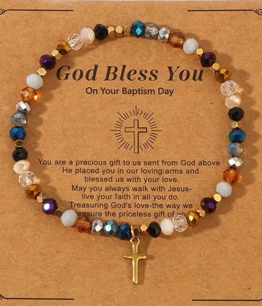 CROSS CHARM STRETCH BRACELET