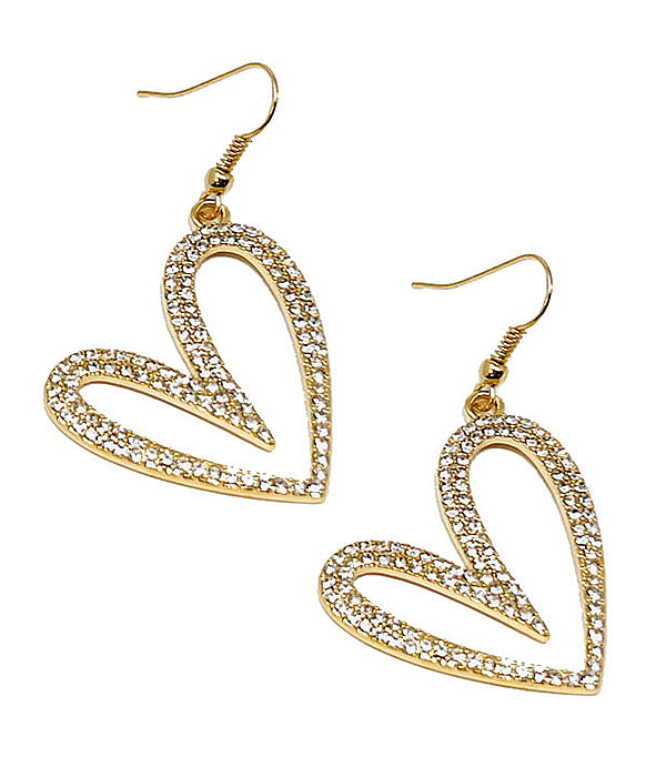 CRYSTAL HEART EARRING