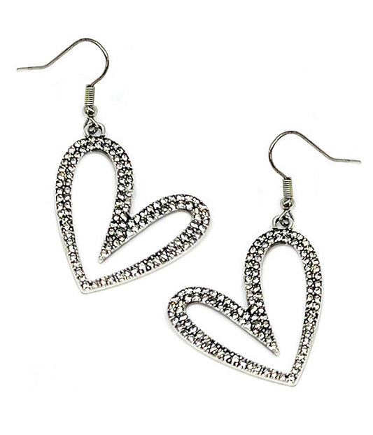 CRYSTAL HEART EARRING