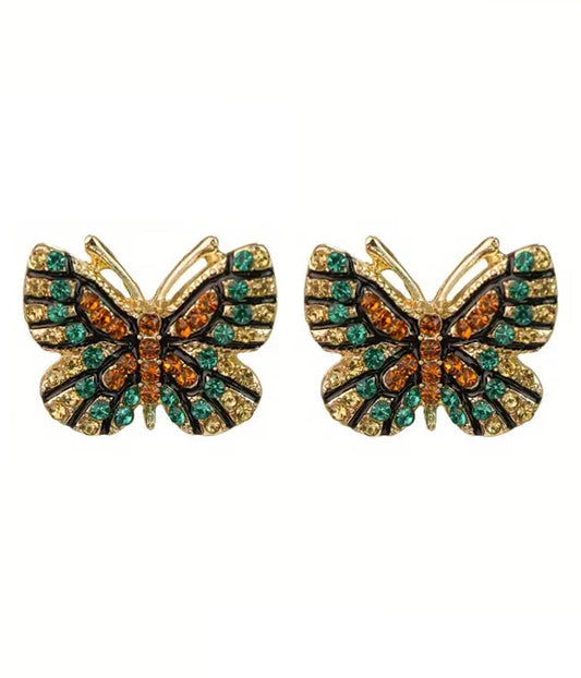 RHINESTONE BUTTERFLY EARRING