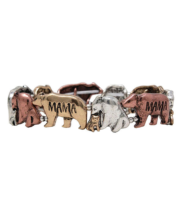 MAMA BEAR THEME STRETCH BRACELET