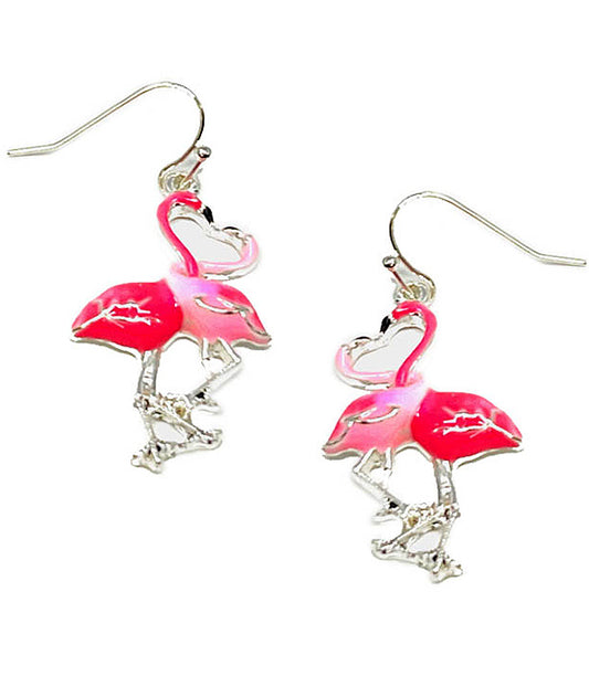 KISSING FLAMINGO LOVE EARRING