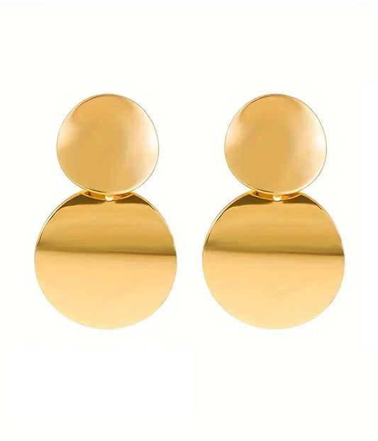 DOUBLE DISC DROP EARRING