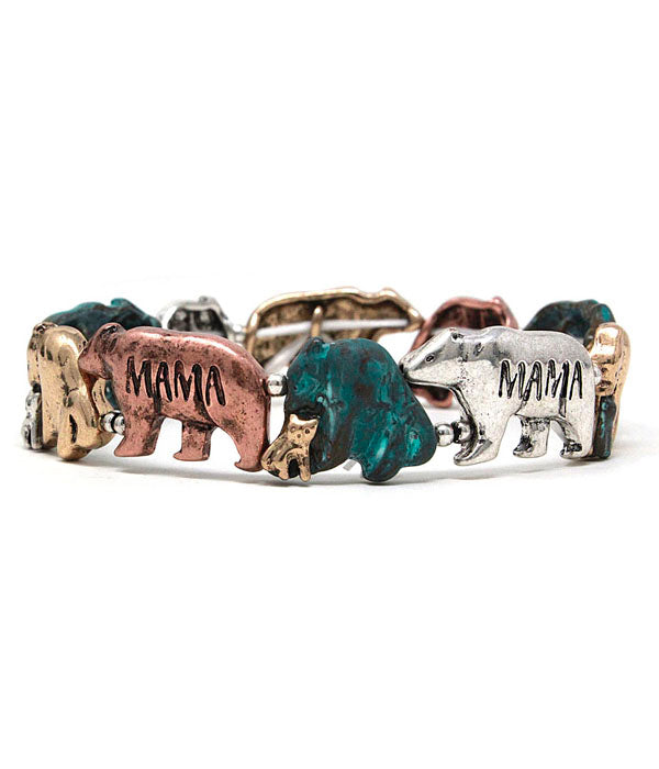 MAMA BEAR THEME STRETCH BRACELET