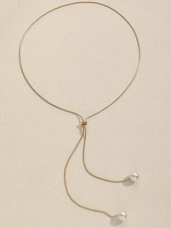 Y SHAPE PULL TIE NECKLACE