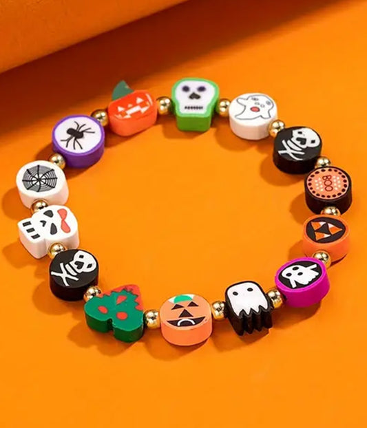 HALLOWEEN THEME STRETCH BRACELET - TRICK OR TREAT