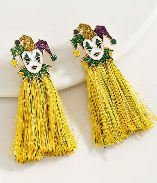 MARDI GRAS THEME EARRING - CLOWN