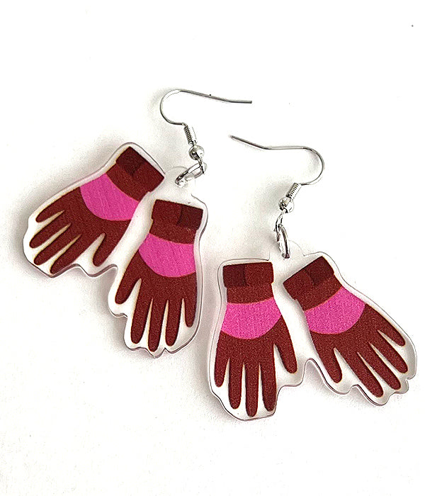 GOLF THEME ACRYLIC EARRING - GLOVE