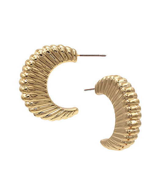 METAL CROISSANT HOOP EARRING