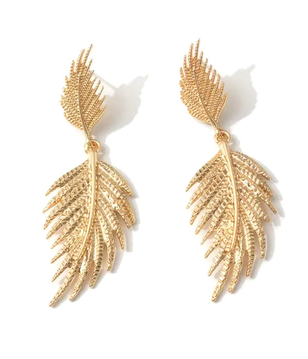 METAL LEAF EARRING