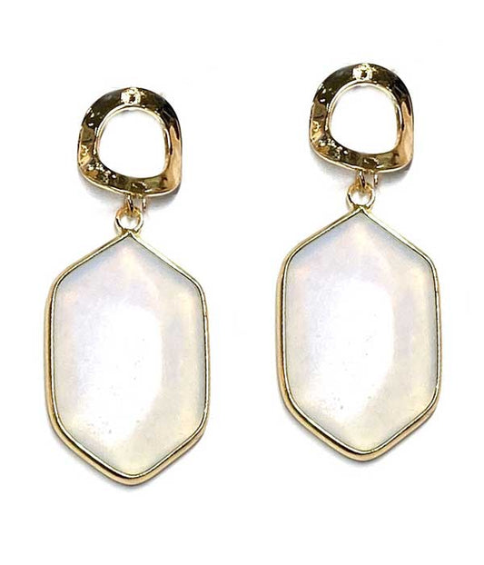 SEMI PRECIOUS STONE DROP EARRING