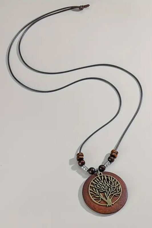 TREE OF LIFE PENDANT LONG CORD CHAIN NECKLACE