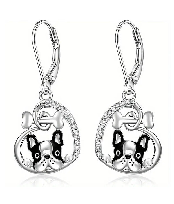 PET LOVERS THEME DOG AND HEART EARRING