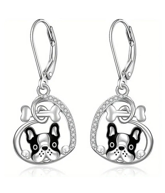 PET LOVERS THEME DOG AND HEART EARRING