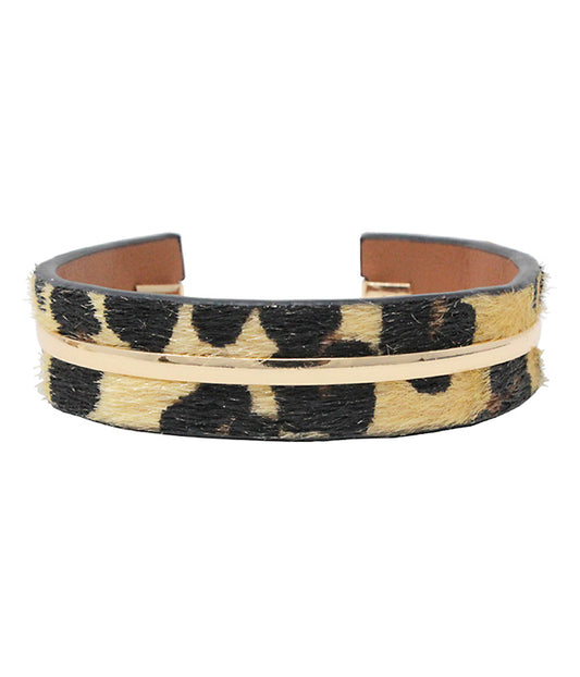 ANIMAL PRINT BANGLE BRACELET - LEOPARD