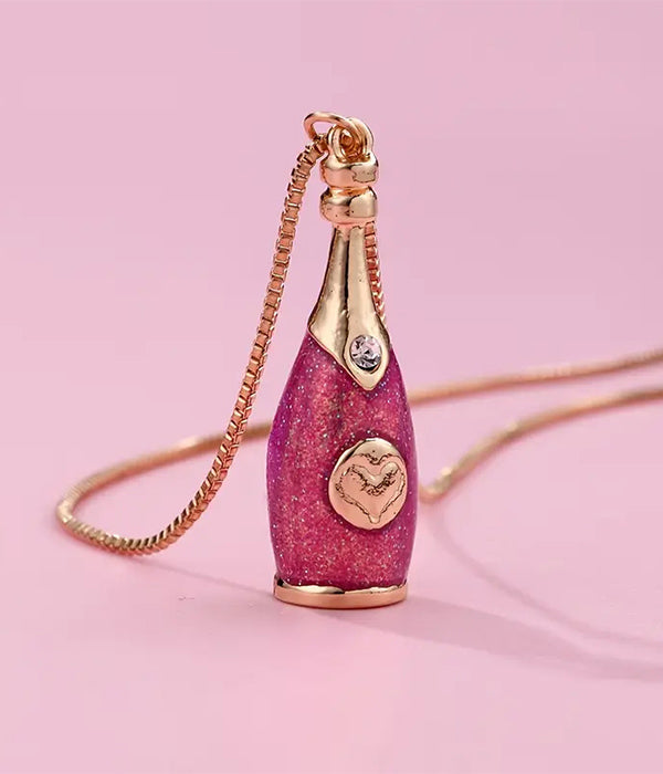 CHAMPAGNE BOTTLE PENDANT NECKLACE