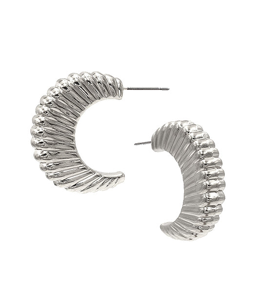 METAL CROISSANT HOOP EARRING