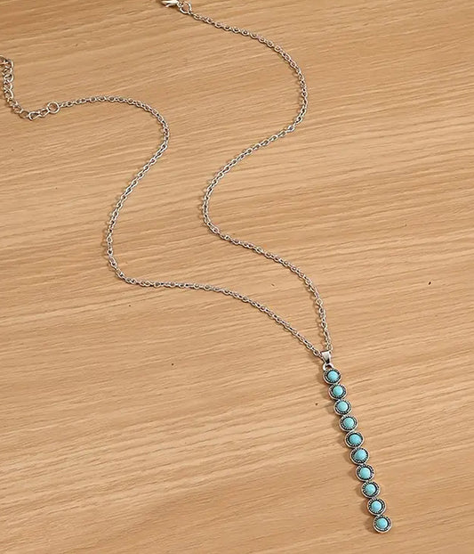 TURQUOISE BAR PENDANT NECKLACE