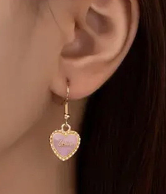 EPOXY LOVE HEART EARRING