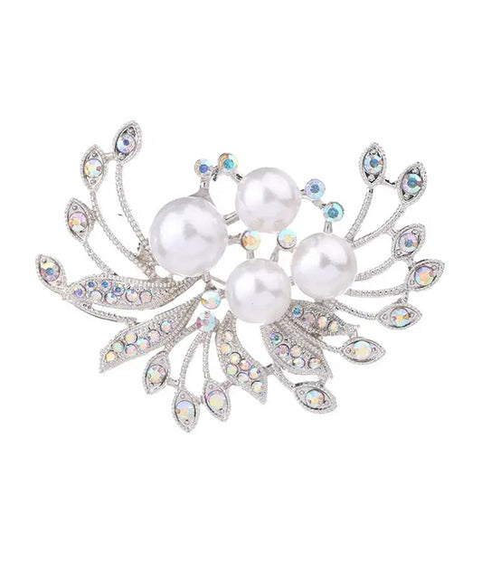 PEARL FLOWER BROOCH