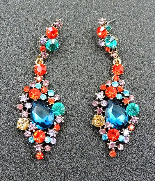 MULTI CRYSTAL MIX EARRING