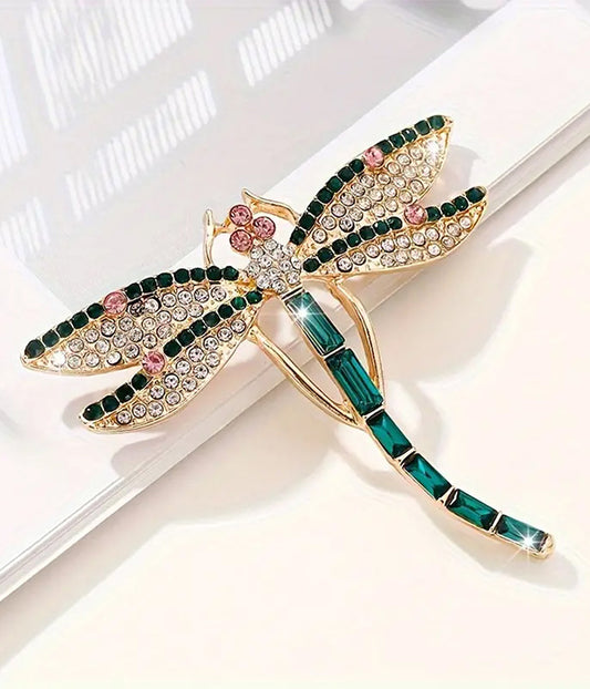 CRYSTAL DRAGONFLY BROOCH OR PIN