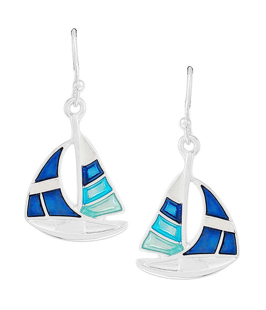 Nautical sail boat theme earring