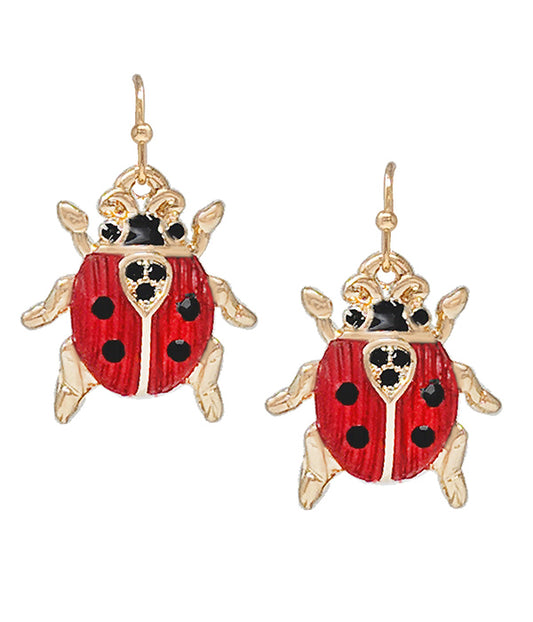 GARDEN THEME EPOXY EARRING - LADYBUG