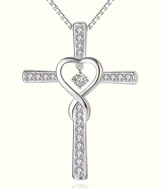 CROSS AND HEART NECKLACE