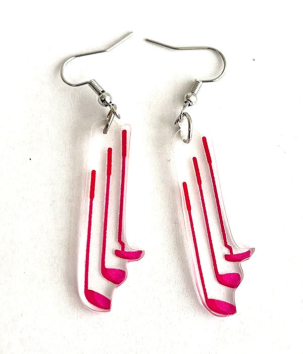GOLF THEME ACRYLIC EARRING - CLUB