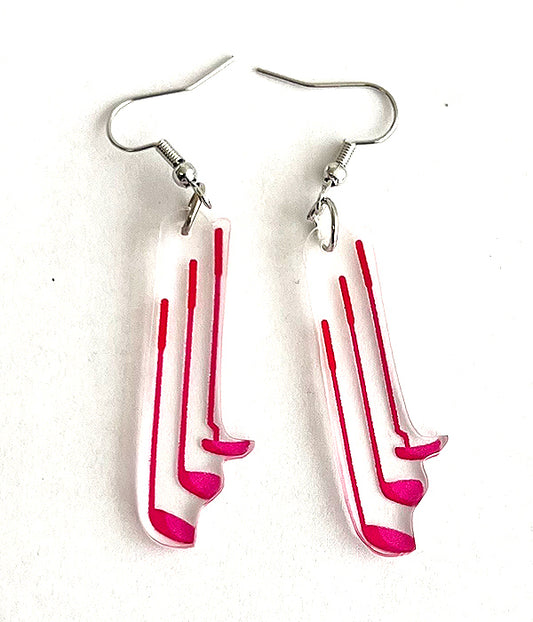 GOLF THEME ACRYLIC EARRING - CLUB