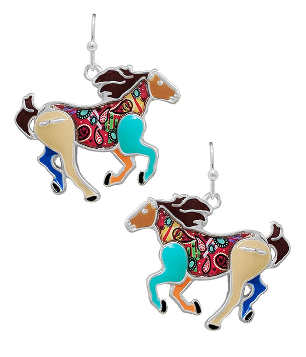 ART PAINT HORSE EARRING