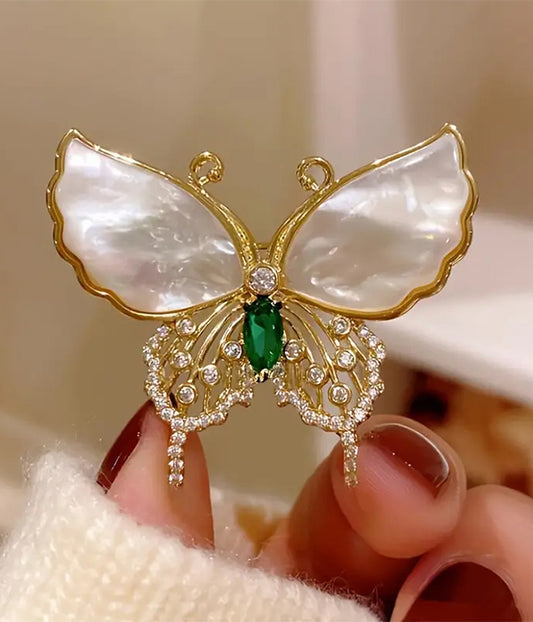 PEARL AND CRYSTAL BUTTERFLY BROOCH