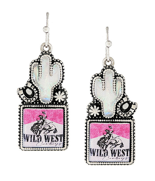 WESTERN THEME CACTUS EARRING - WILD WEST