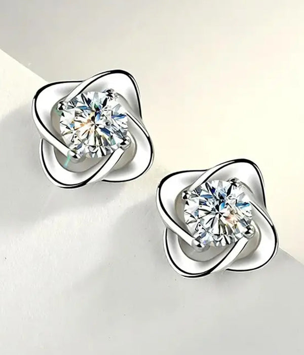 CRYSTAL CENTER FLOWER EARRING