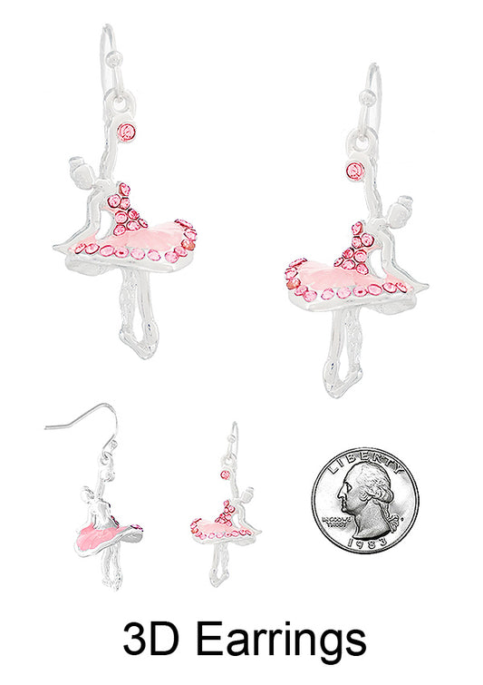 BALLERINA THEME 3D EPOXY EARRING - BALLERINA