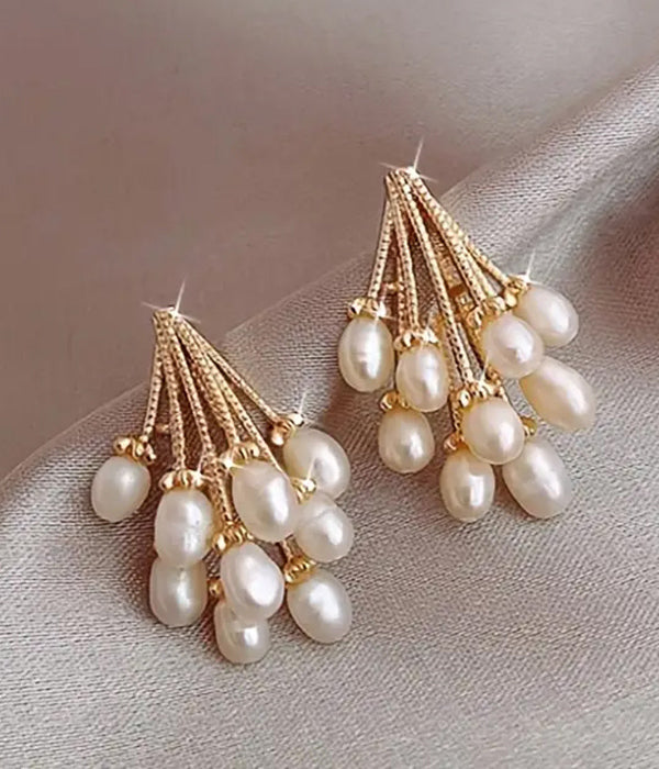 MULTI FAUX PEARL DROP EARRING