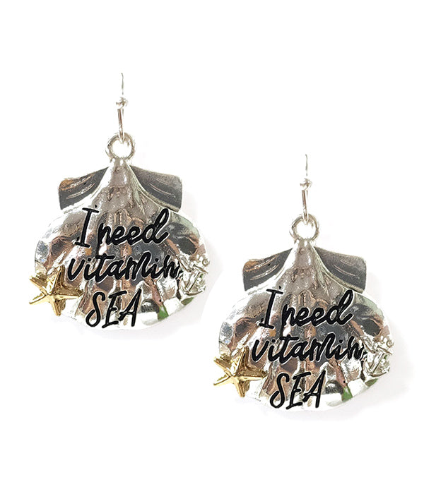 SEALIFE THEME SHELL EARRING - I NEED VITAMIN SEA