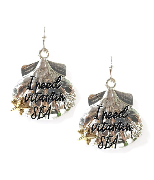 SEALIFE THEME SHELL EARRING - I NEED VITAMIN SEA