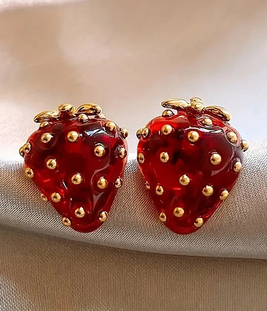 STRAWBERRY ACRYLIC EARRING