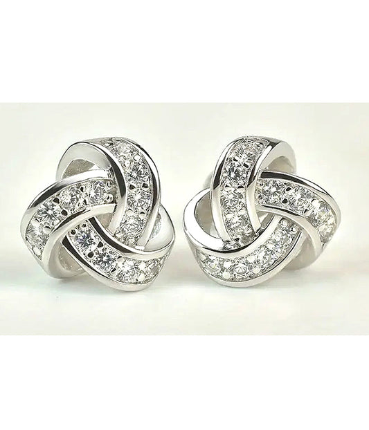 CUBIC ZIRCONIA KNOT EARRING