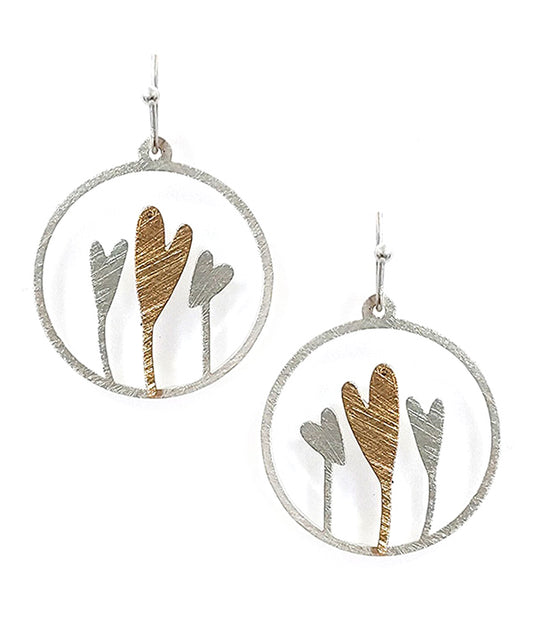 SCRATCH METAL SPROUT EARRING - BRASS METAL