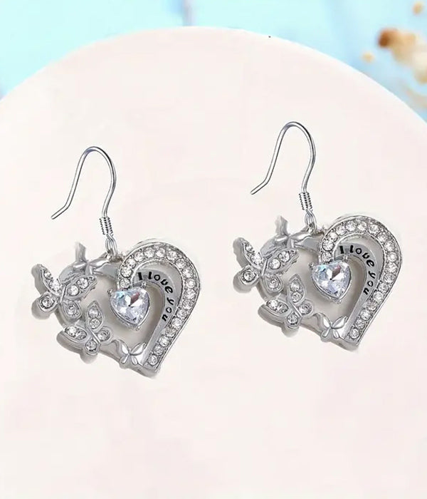 BUTTERFLY AND HEART EARRING