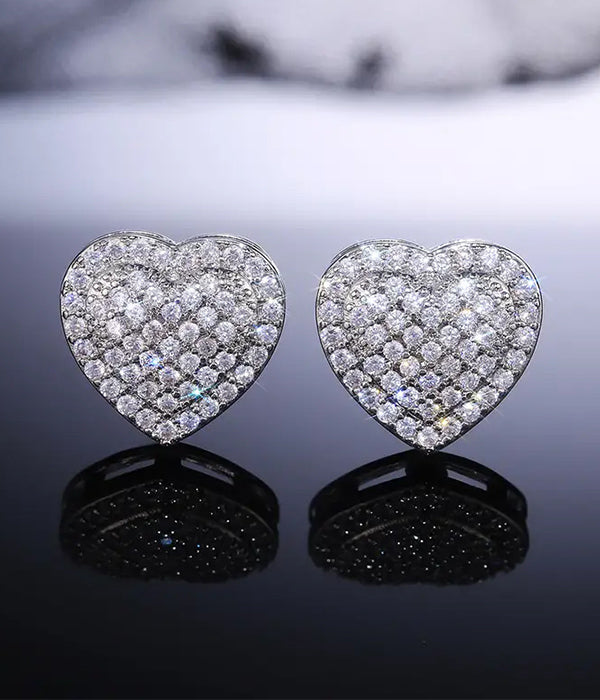 RHINESTONE HEART EARRING