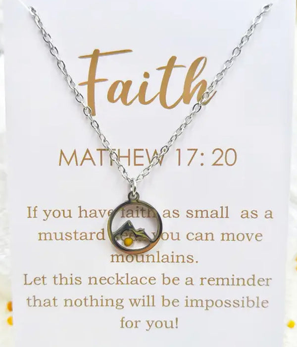 MOUNTAIN PENDANT NECKLACE - MUSTARD SEED FAITH