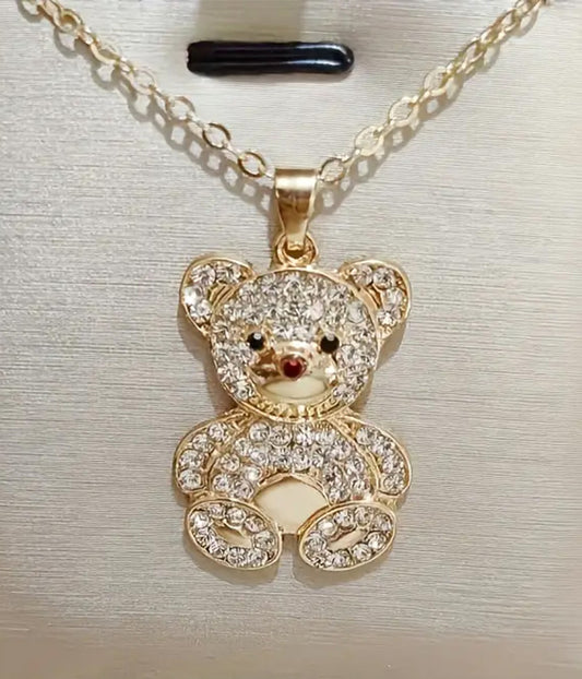 RHINESTONE BEAR NECKLACE