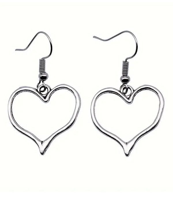 HEART HOOP DROP EARRING