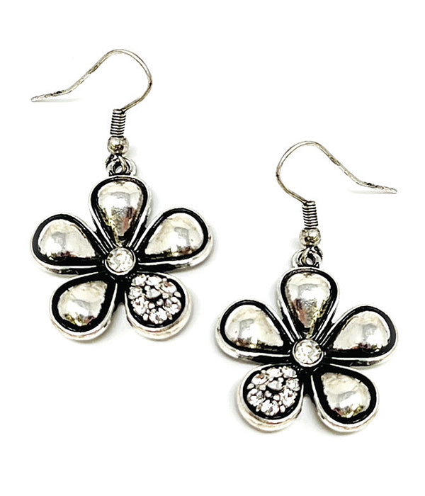 CRYSTAL FLOWER EARRING