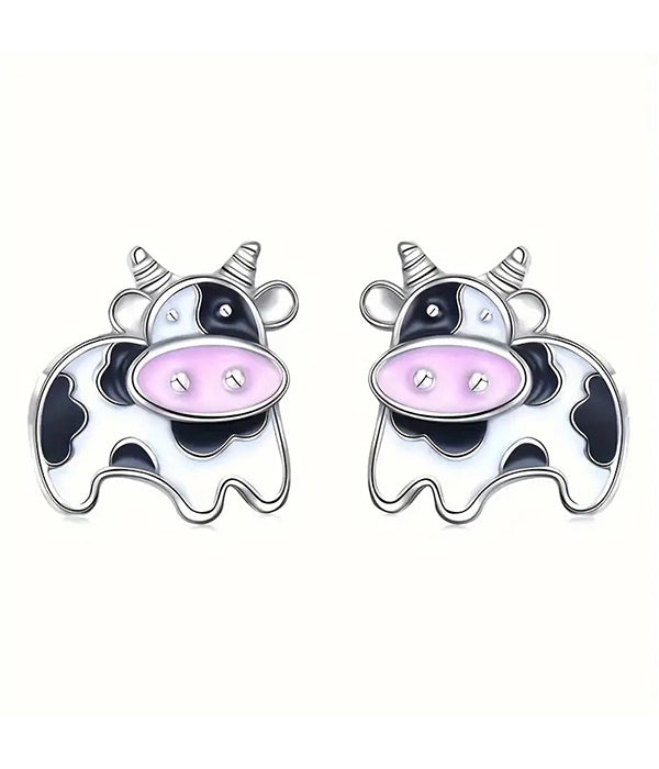 EPOXY COW EARRING